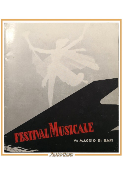 2 FESTIVAL MUSICALE 1955 V quinto Maggio di Bari opuscolo depliant illustrato
