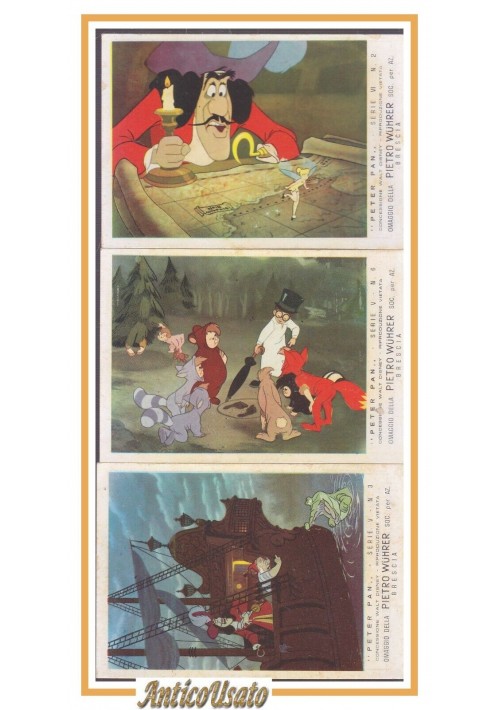 3 FIGURINE PETER PAN Walt Disney 1954 Wuhrer pubblicitaria brodo 2 3 6 SERIE 6