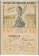 esaurito - 4 Pagelle OPERA BALILLA PNF Ministero Educazione Nazionale 1935-42 Fascismo