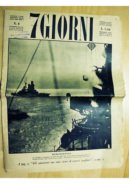 7 giorni - anno VIII n. 8 del 20 giugno 1942 militaria II guerra mondiale