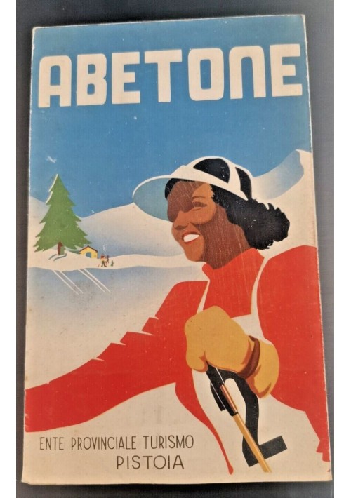 ABETONE turismo Pistoia depliant brochure pubblicità vintage anni '50 volantino