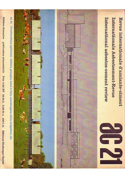 AC numero 21 di gennaio 1961 REVUE INTERNATIONALE D'AMIANTE CIMENT rivista ingegneria testo in 3 lingue