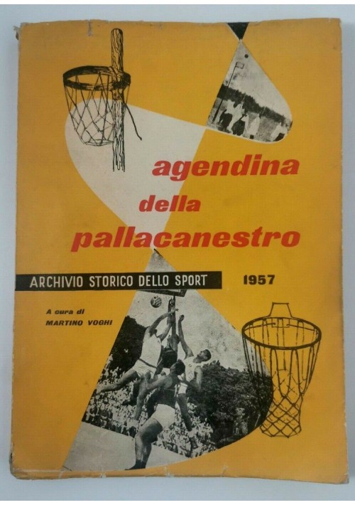 AGENDINA DELLA PALLACANESTRO 1957 libro basket archivio storico sport Vintage