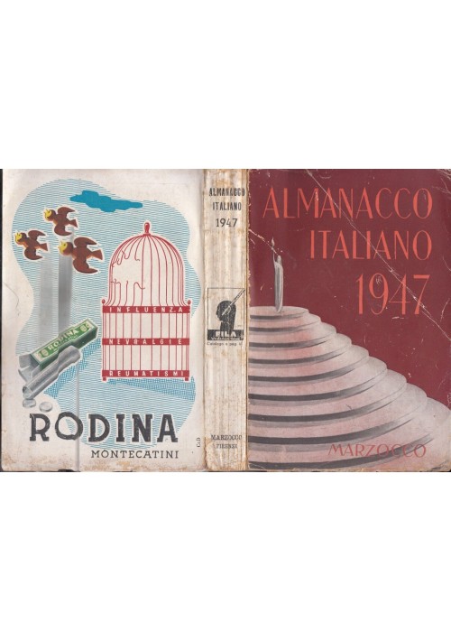 ALMANACCO ITALIANO 1947 Marzocco Libro illustrato pubblicità vintage