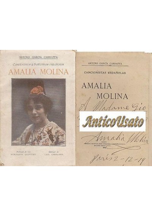 AMALIA MOLINA CONCIONISTAS Y BAITARINAS  ESPANOLAS di Arturo Garcia Carraffa 