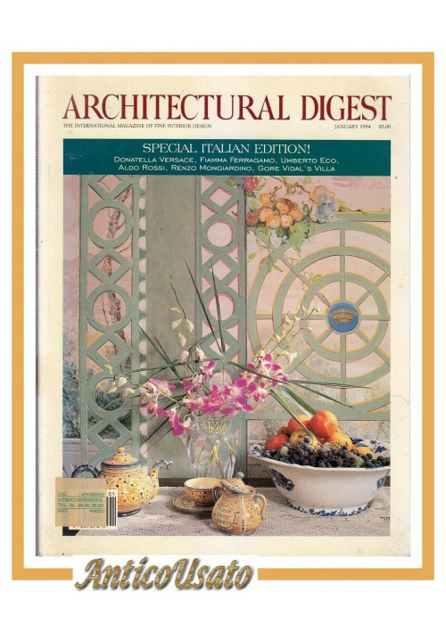 ARCHITECTURAL DIGEST special italian edition 1994 rivista architettura Versace