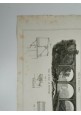 ARCHITETTURA IDRAULICA PONTE CUSBAC di DEAN Incisione Stampa 1866 Tavola antica