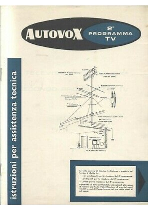 AUTOVOX 2° programma tv  istruzioni assistenza tecnica 