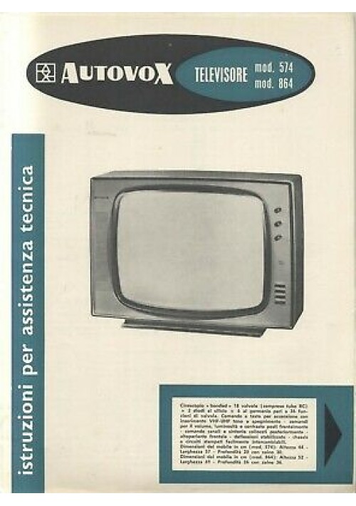 AUTOVOX televisori 574 864 istruzioni assistenza tecnica schemi circuiti stampat