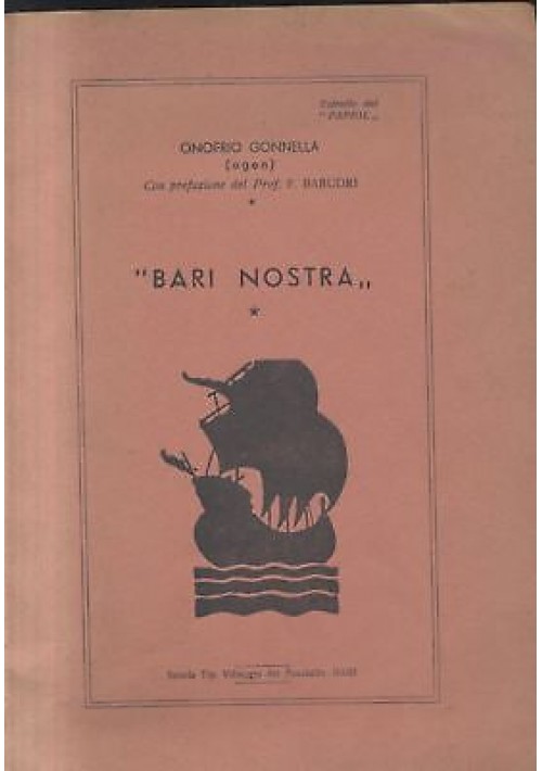 BARI NOSTRA di Onofrio Gonnella versi dialetto barese tip. villaggio fanciullo