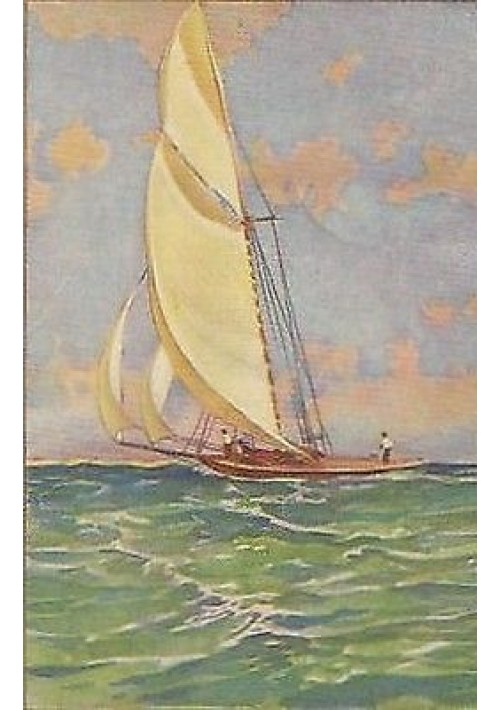 CARTOLINA BARCA A VELA COLORI VIAGGIATA 1948 FORMATO PICCOLO