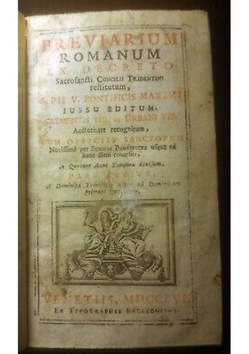 BREVIARIUM ROMANUM 4 volumi 1756 hiemalis aestivo autumnalis verna libro antico