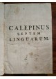 CALEPINUS 1746 Septem Linguarum Lexicon Latinum 2 volumi Dizionario libro antico