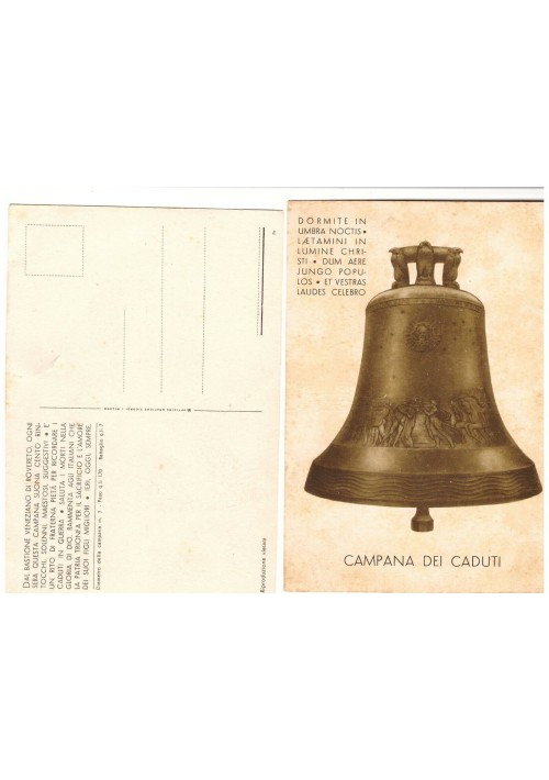 Campana Dei Caduti di Rovereto Cartolina Vintage Originale 