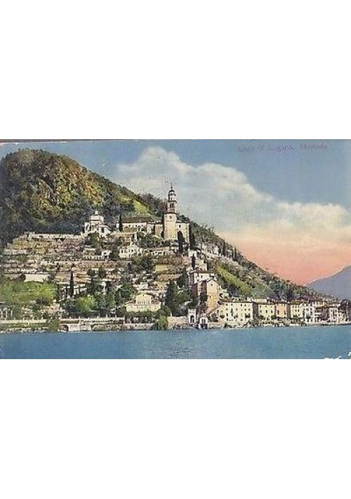 CARTOLINA - LAGO DI LUGANO MORCOLE - viaggiata 1913 a colori