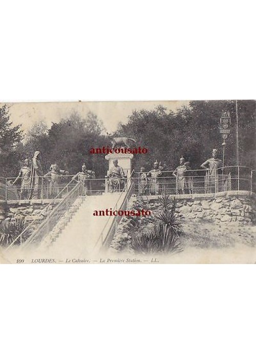 CARTOLINA Lourdes Le Calvaire La Premier Station LL- viaggiata postcard 