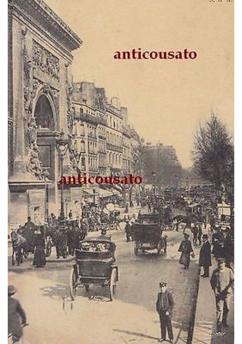 CARTOLINA Paris Boulevard Saint Denis - viaggiata 1911 animata postcard bella