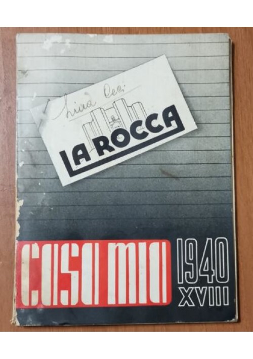 CASA MIA agenda 1940 LA ROCCA Bari diario economia domestica vintage