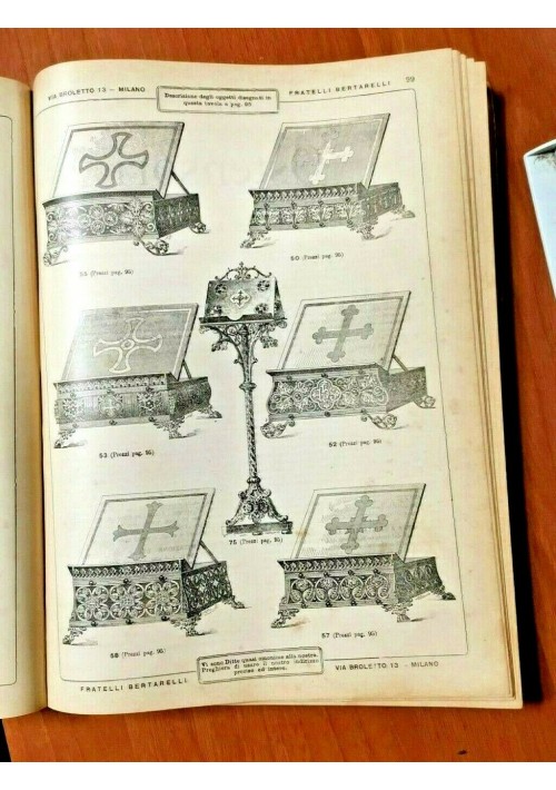 CATALOGO GENERALE BERTARELLI 1910 arredi sacri forniture per chiese libro antico