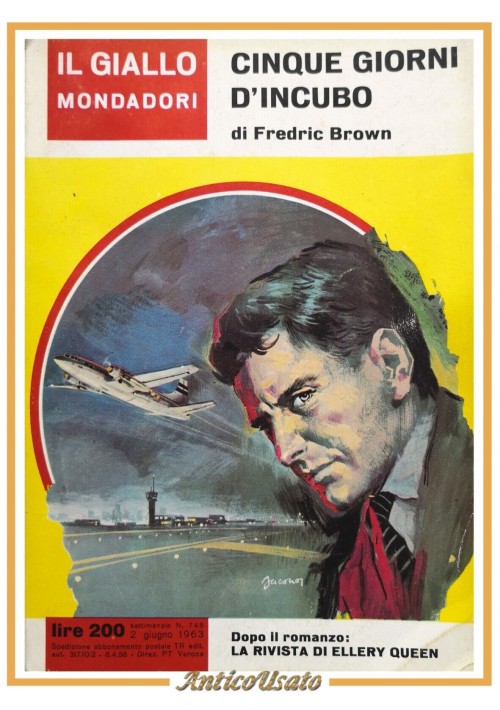 CINQUE GIORNI D'INCUBO di Fredric Brown 1963 Mondadori il giallo libro romanzo