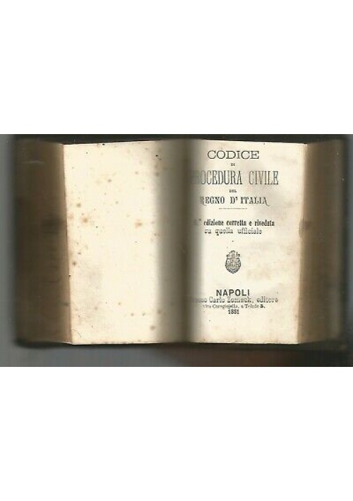 CODICE CIVILE e PROCEDURA del Regno D'Italia 2 volumi in 1 Carlo Zomack 1881 82