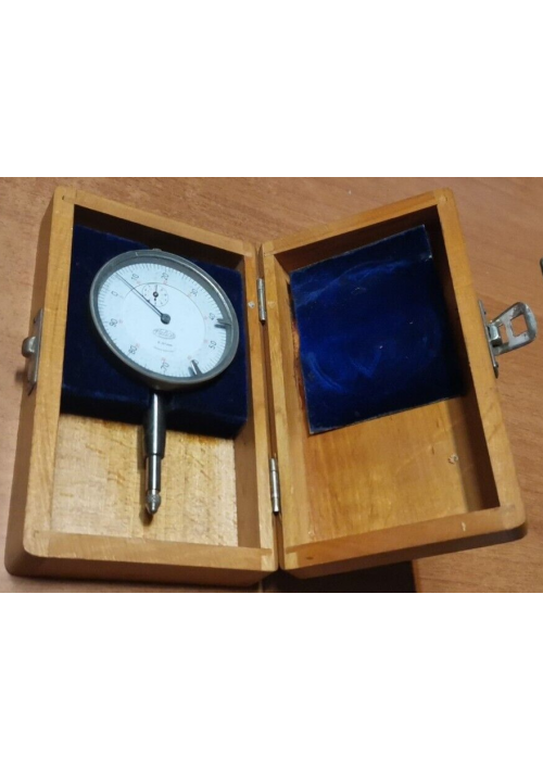 COMPARATORE CENTESIMALE Vintage Helios a orologio in custodia legno anni '50