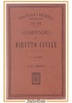 COMPENDIO DI DIRITTO CIVILE di Giorgio Loris 1914 Hoepli manuali libro vintage