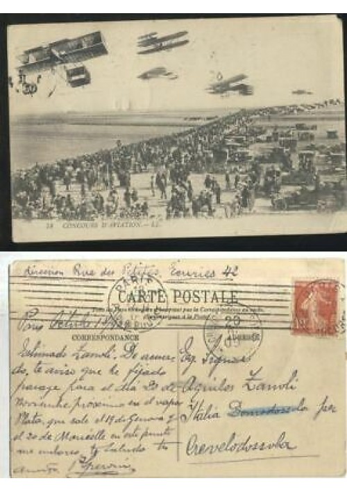 Concours D'aviation LL cartolina viaggiata 1909 