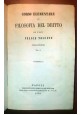 CORSO ELEMENTARE DI FILOSOFIA DEL DIRITTO Felice Toscani 2 volumi 1860 dritto