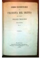 CORSO ELEMENTARE DI FILOSOFIA DEL DIRITTO Felice Toscani 2 volumi 1860 dritto libro antico