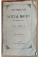 CORSO ELEMENTARE DI NATURAL DIRITTO di Luigi Taparelli 1857 libro antico Legge