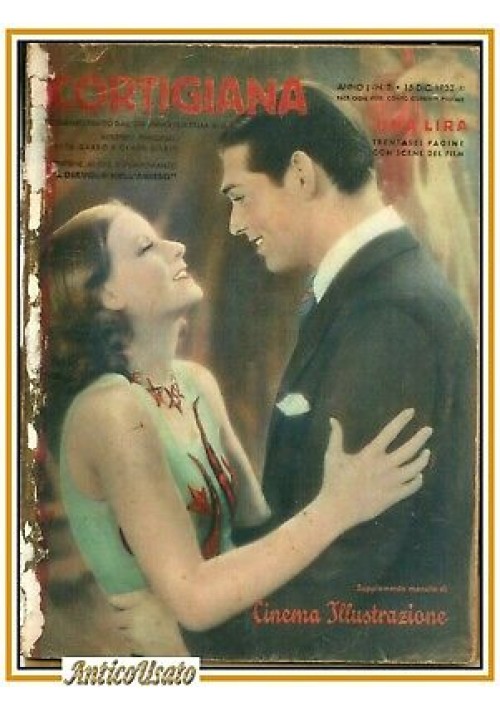 CORTIGIANA supplemento CINEMA ILLUSTRAZIONE 1932 Greta Garbo Clark Gable rivista