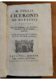 ESAURITO - DE OFFICIIS M. TULLII CICERONIS Cicerone 1720 Manfrè Libro antico De Amicitia