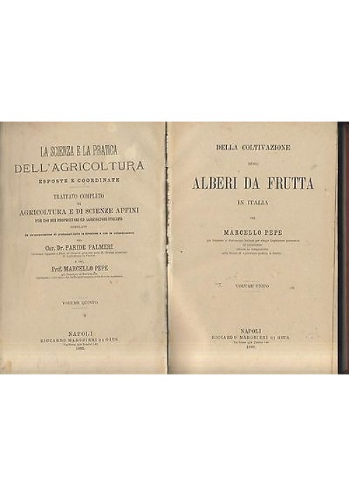 DELLA COLTIVAZIONE DEGLI ALBERI DA FRUTTA IN ITALIA Marcello Pepe 1886 Marghieri