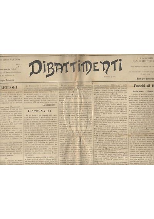 DIBATTIMENTI ANNO IV 1901 , 33 NUMERI rarissimo diritto