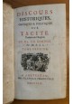 DISCOURS HISTORIQUES CRITIQUES ET POLITIQUES SUR TACITE 1742 Changuion LIBRO ANTICO