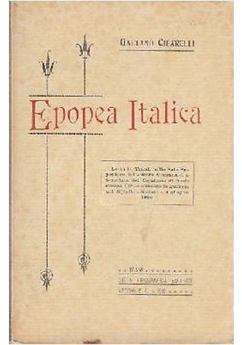 EPOPEA ITALICA di Gaetano Cifarelli - Trani 1916 Vecchi editore