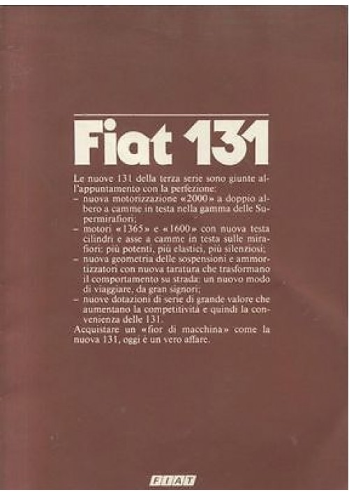 FIAT 131 libretto pubblicitario 1981 - automobile brochure auto pubblicità 
