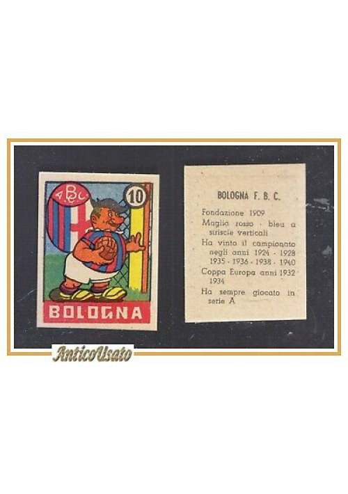 FIGURINA calcio BOLOGNA mascotte scudetto 1949 Originale Nannina vintage d'epoca