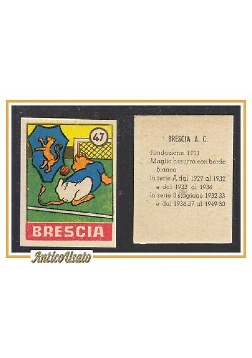 FIGURINA calcio BRESCIA mascotte scudetto 1949 Originale Nannina vintage d'epoca