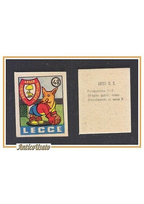 FIGURINA calcio LECCE mascotte scudetto 1949 Originale Nannina vintage d'epoca