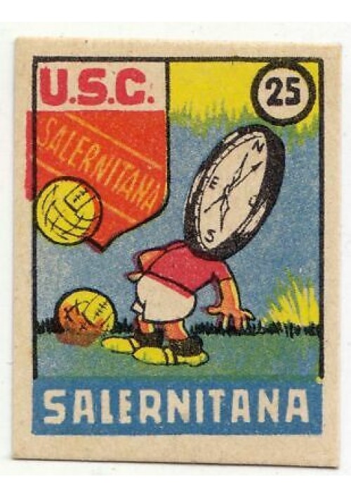 FIGURINA calcio SALERNITANA mascotte scudetto 1949 Originale Nannina vintage 