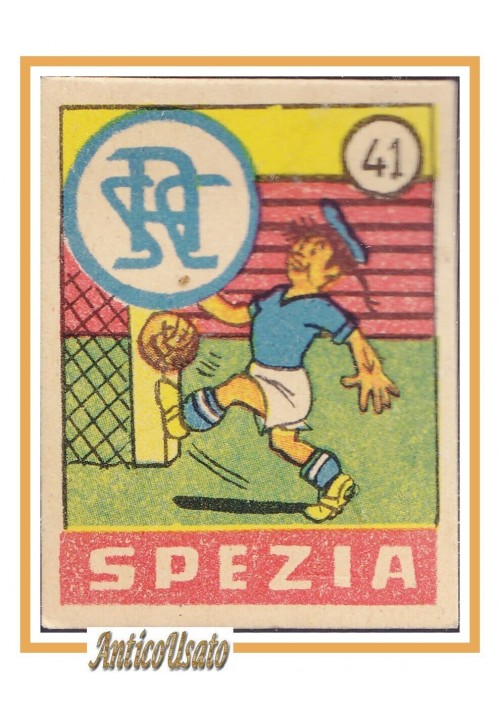 FIGURINA calcio SPEZIA mascotte scudetto 1949 Originale Mundus o Nannina