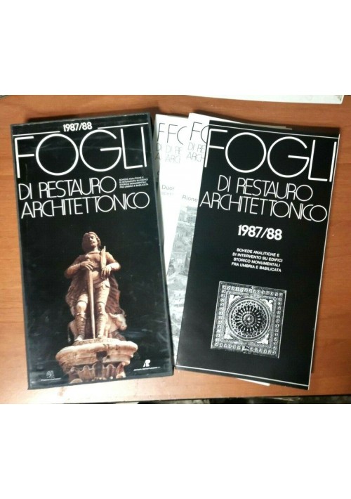 ESAURITO  - FOGLI DI RESTAURO ARCHITETTONICO 1987 schede Matera Spoleto Cerignola libro