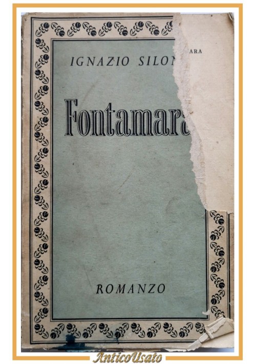 FONTAMARA romanzo di Ignazio Silone 1933 Jonathan Cape libro I edizione 