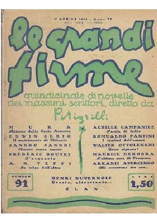Faccia Di Ladro di Achille Campanile Le grandi firme aprile 1928 rivista vintage