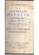 GIORNALE DE LETTERATI D'ITALIA Tomi 2 - 3 - 4 1710 Gabbriello Erz Libro Antico