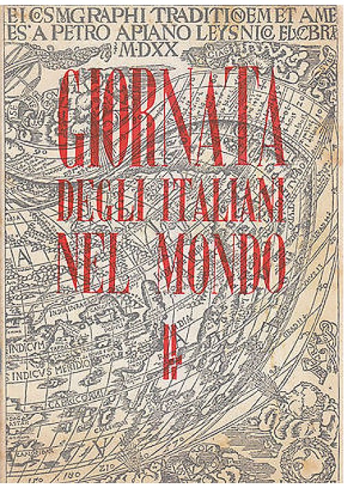 GIORNATA DEGLI ITALIANI NEL MONDO - Società Nazionale Dante Alighieri 1940 