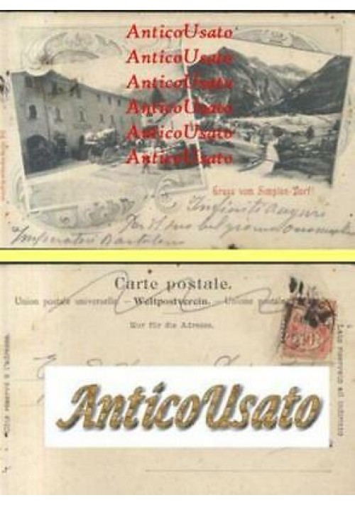 GRUSS VOM SIMPLON DORF cartolina viaggiata weltpostvere primi del '900 ORIGINALE
