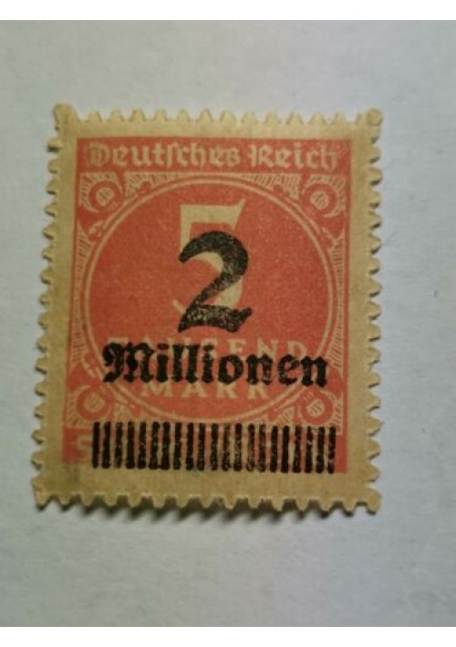 Germania Weimar Francobollo 2 millionen soprastampato 5 thousand nuovo overprint
